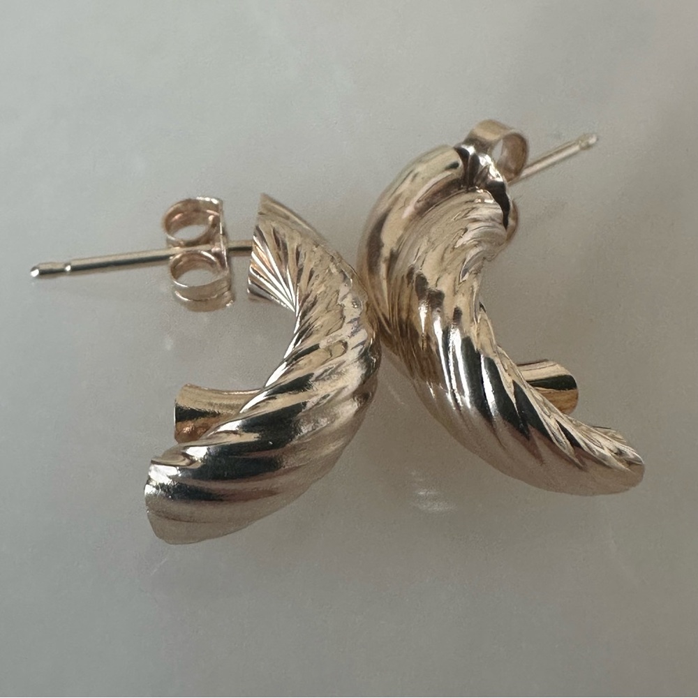 14k Solid Gold Earrings - Picture 8 of 14